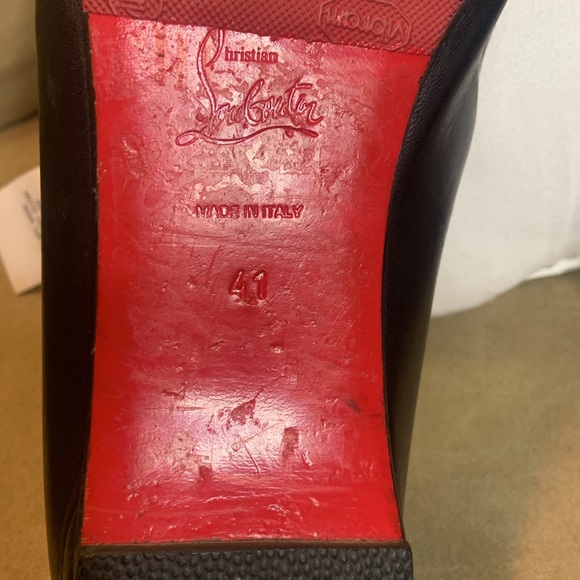 BLACK LOUBOUTIN SHOES WITH BLACK AND NUDE, RED SOLE 41 FITS LIKE A 40 vintage - Picture 5 of 10
